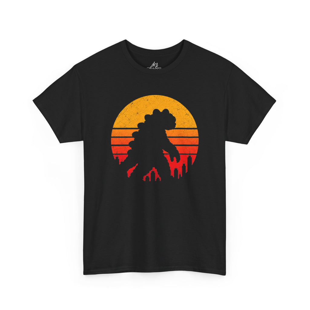 Retro Kaiju Sunset Silhouette T-Shirt