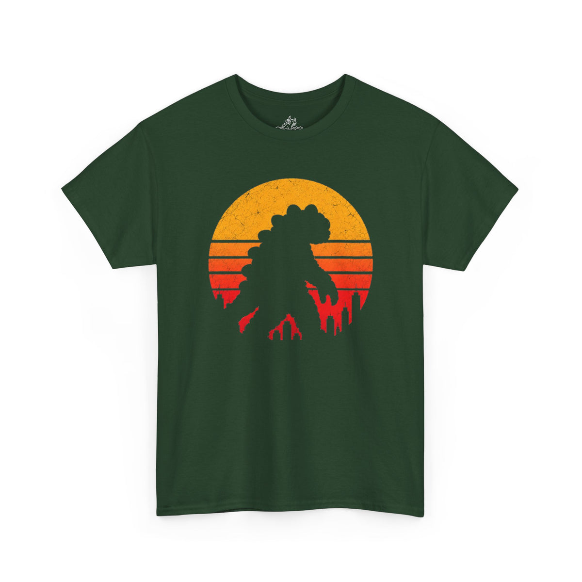 Retro Kaiju Sunset Silhouette T-Shirt