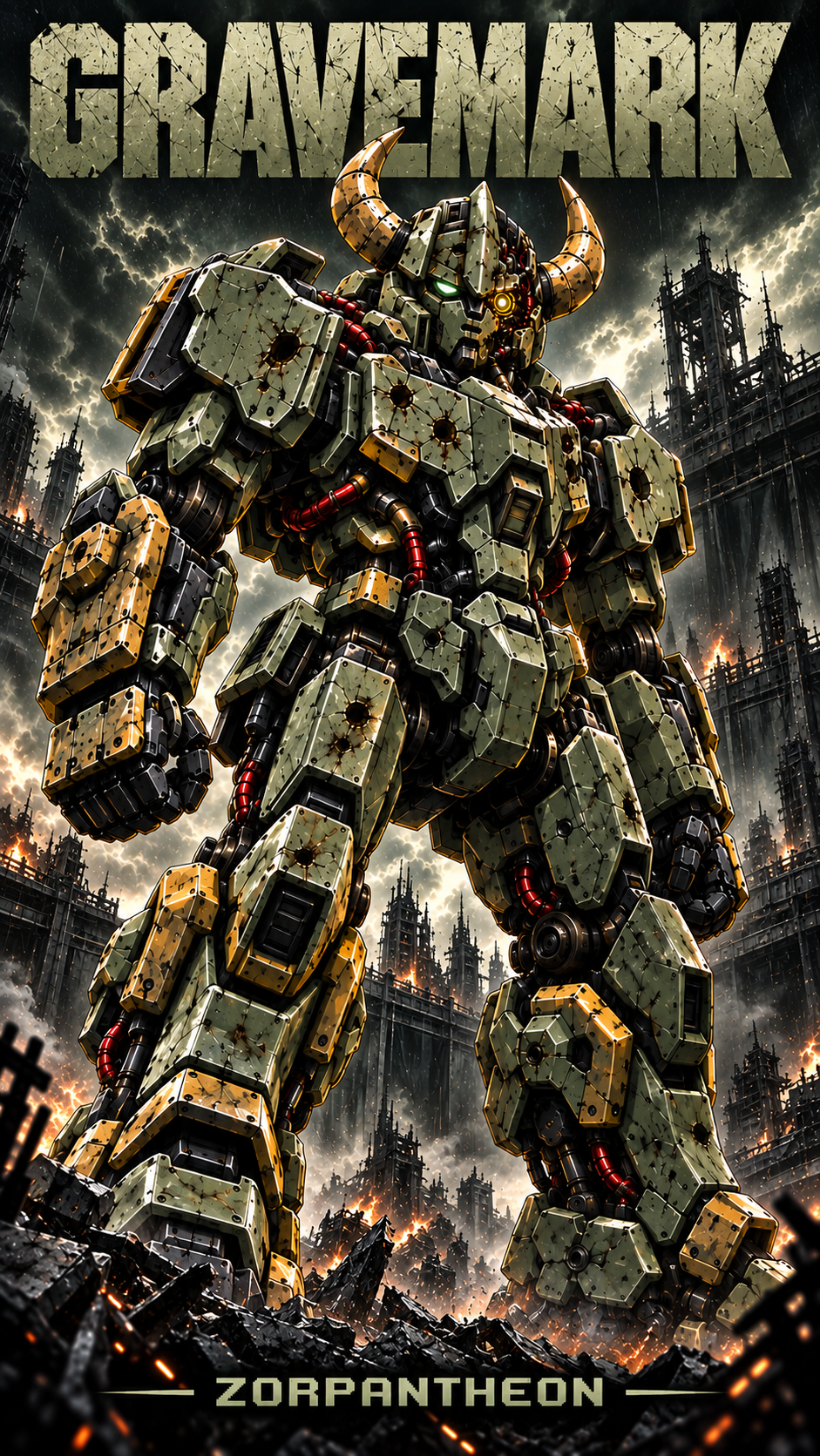 Gravemark - Zorpantheon mecha battle-scarred war machine