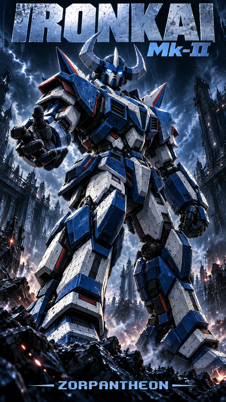 Ironkai Mk-II - Zorpantheon mecha guardian character poster
